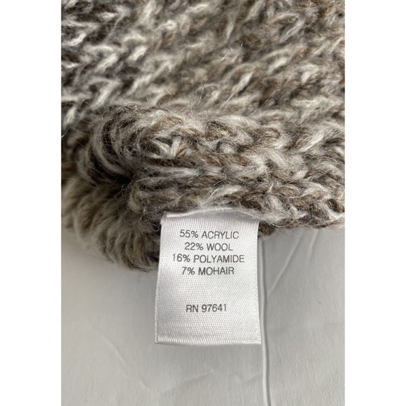 J Jill Pure Womens Size XS/S Poncho Tunic Sweater Chunky Knit Beige Melange - Picture 8 of 10